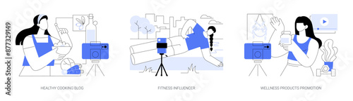 Wellness blog isolated cartoon vector illustrations se