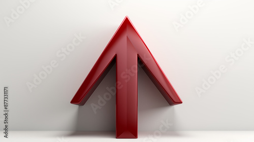 A Red Upward Arrow on a White Background