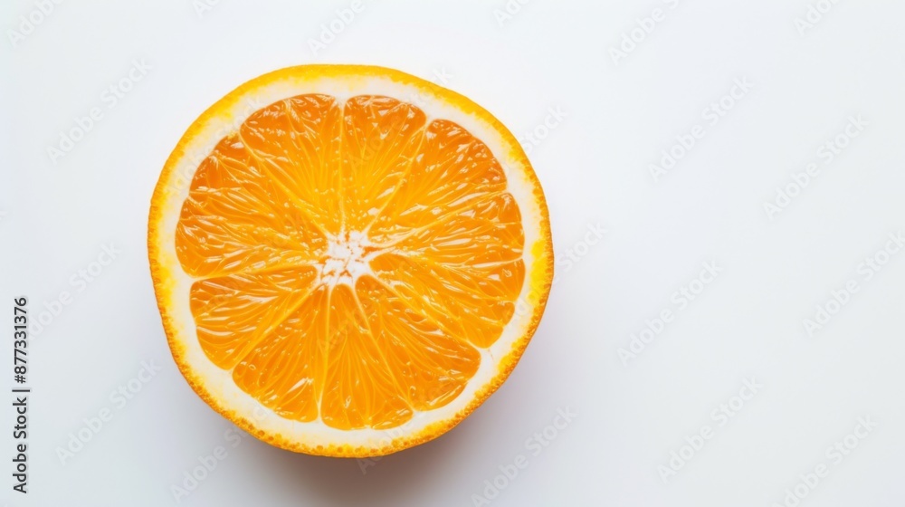 Half an orange on a white background Half an orange on a white background