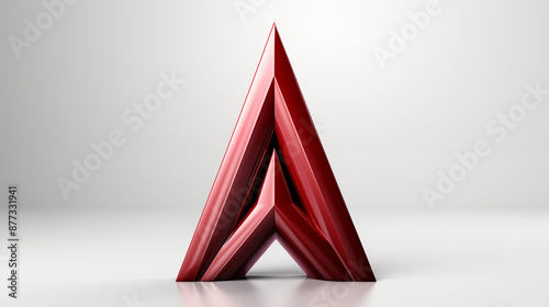 A Red Triangle with a White Background
