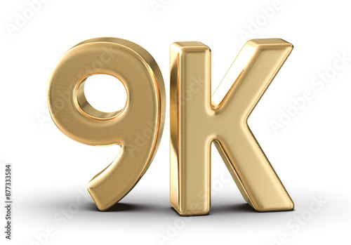 9k Followers Gold Number 3D Render