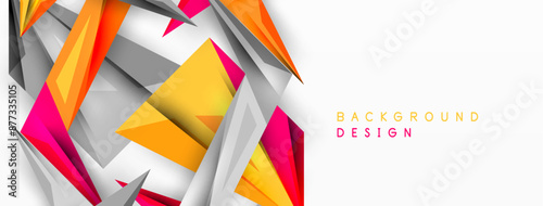 Minimal geometric abstract background. Low poly dynamic triangle design. Trendy techno business template for wallpaper, banner, background or landing