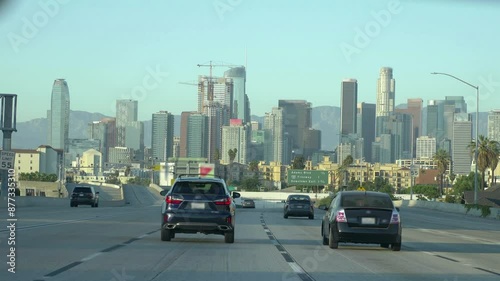 Driving highway in Los Angeles in 4k slow motion 60fps photo