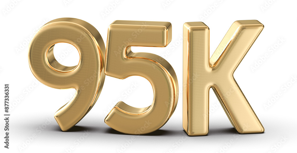 95k Followers Gold Number 3D Render 95k Followers Gold Number 3D Render