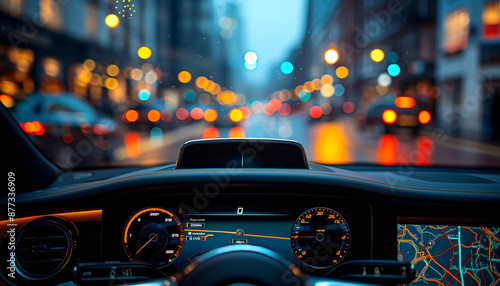 car dasboard in night