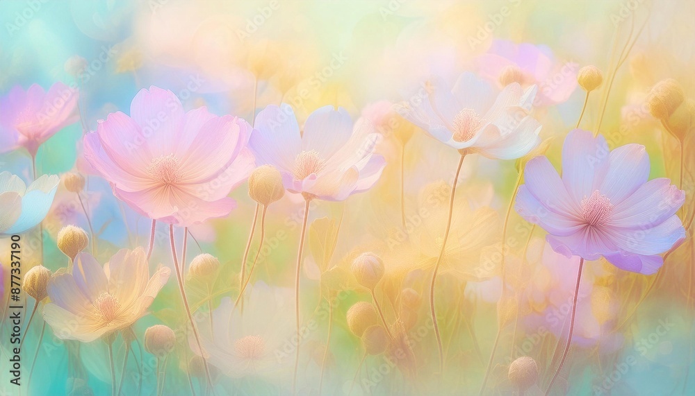 Obraz premium delicate colored flowers for a postcard, holiday and congratulations concept 