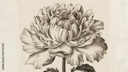 Vintage Botanical Treasure Flower Type in Full Bloom