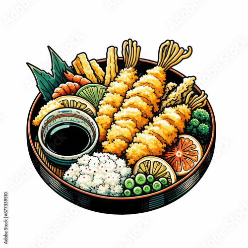 tempura japan  food vector  