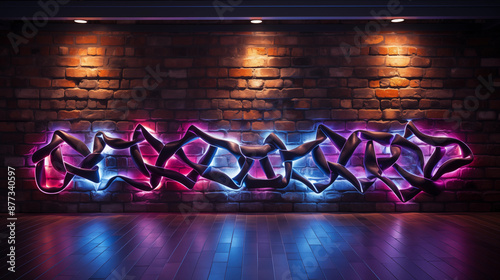 A Vibrant and Dynamic Wall Installation Featuring Overlapping, Colorful Forms that Cast Vibrant Reflections on the Floor