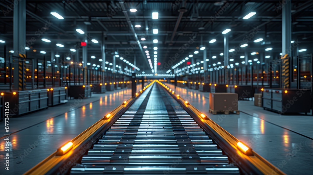 Modern Automated Warehouse Conveyor System - Generative AI Modern Automated Warehouse Conveyor System - Generative AI