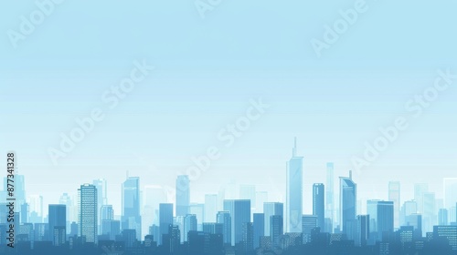 Abstract Vector Illustration, Futuristic blue Urban city Landscape with Advanced Smart City Technology, Graphic Resources, Wallpapers, Brochure, Websites, banner design, Advertising, web, background