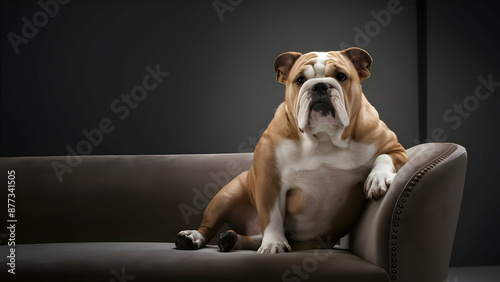 Golden Glow A Bulldog's Regal Pose