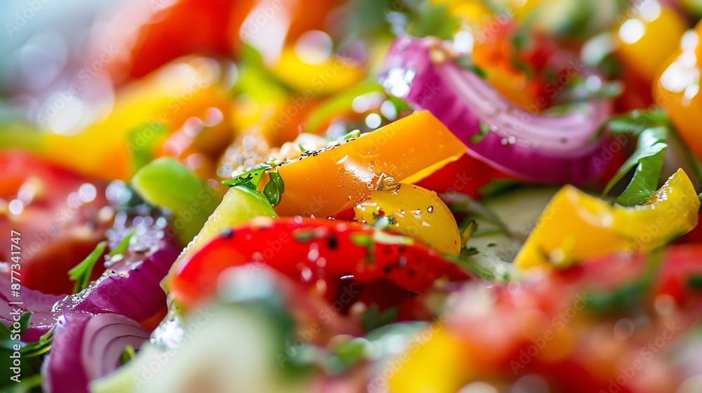 Close-up of a Vibrant Salad with Fresh Vegetables Close-up of a Vibrant Salad with Fresh Vegetables