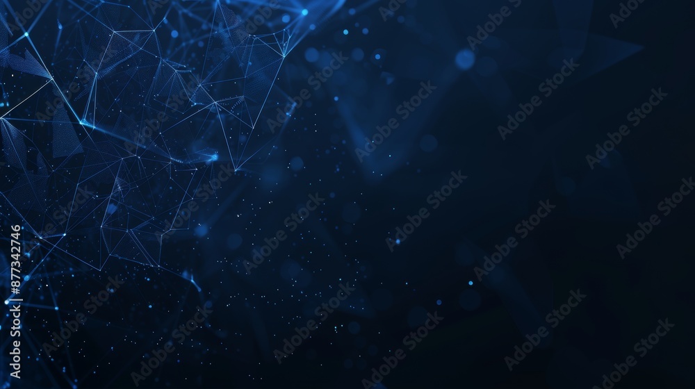 Isolated abstract network shape with reflection