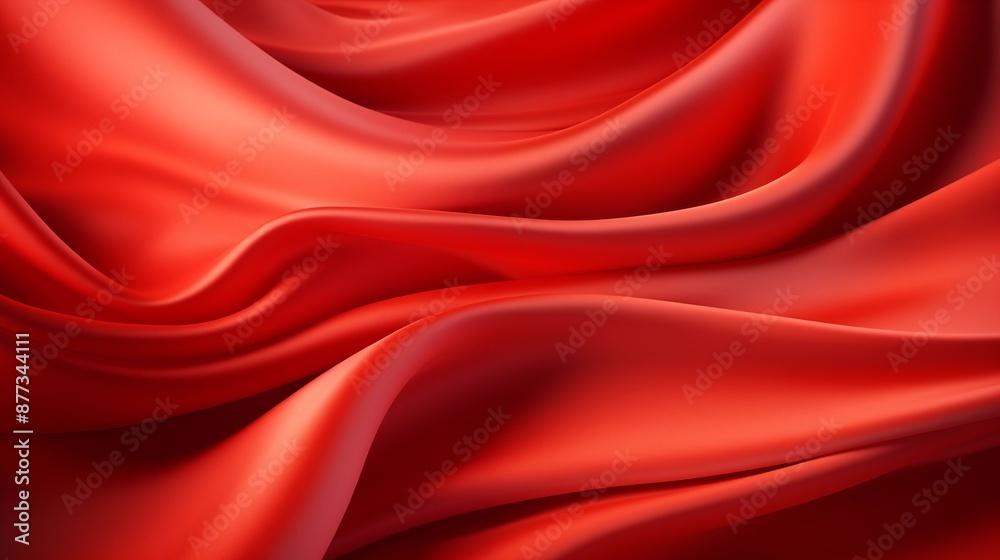 Luxurious Red Silk Fabric with Smooth and Elegant Folds and Drapes Luxurious Red Silk Fabric with Smooth and Elegant Folds and Drapes