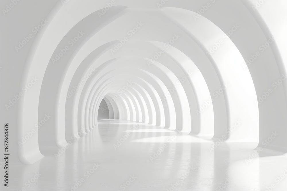 3D rendering of an empty futuristic tunnel room with light on the wall. Sci-fi concept. 3D rendering of an empty futuristic tunnel room with light on the wall. Sci-fi concept.