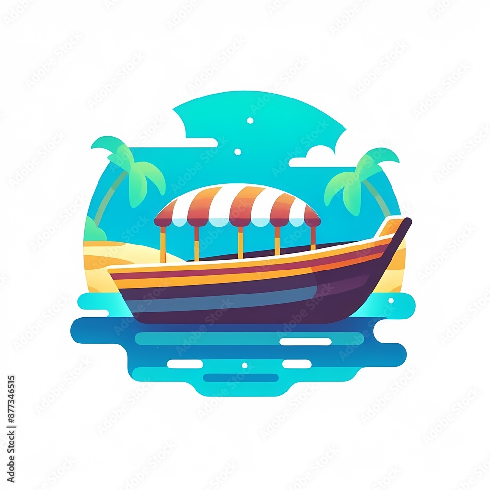 Naklejka premium Modern colorful ship boat vector illustration isolated on a white background