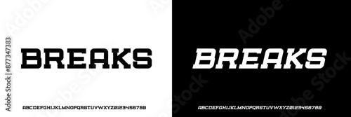 Modern Alphabet Bold Slab Font. extanded, Regular Italic Number Typography urban style alphabet fonts for fashion, sport, technology, digital, movie, logo design, vector illustration