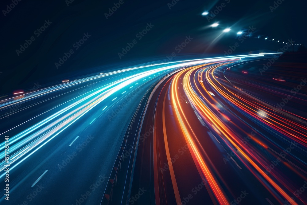 A colorful background image depicts distance and speed. A colorful background image depicts distance and speed.