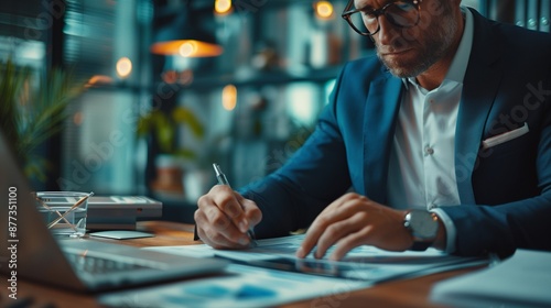 A businessman signing a contract