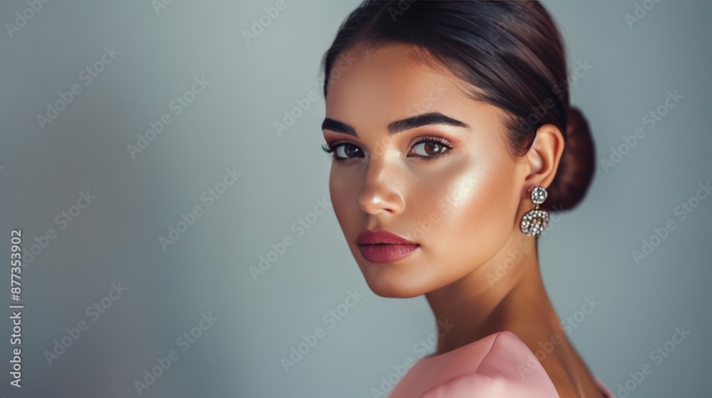 Naklejka premium A woman with long dark hair
