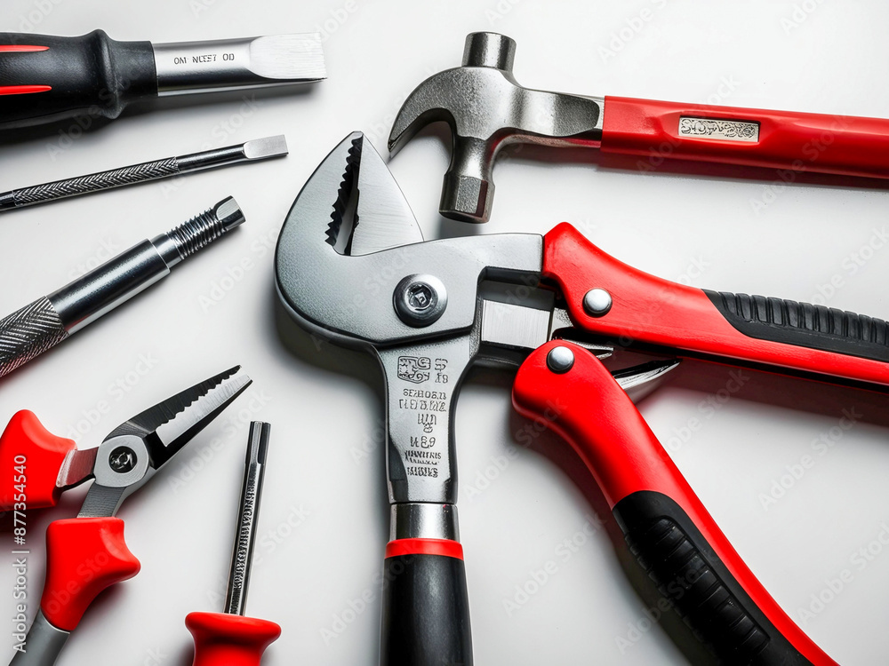 set of tools on white background set of tools on white background