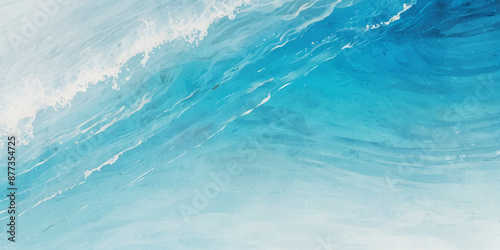 Seamless wave water ocean soft blue curve line background. Water  ocean wave white and soft blue aqua, teal texture. Vector sea, wave, water background.
