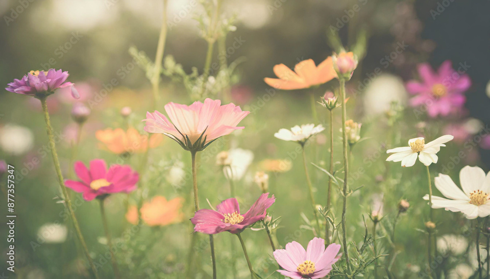 A picturesque summer meadow bursting with colorful flowers, showcasing the vibrant beauty of nature's palette. A picturesque summer meadow bursting with colorful flowers, showcasing the vibrant beauty of nature's palette.