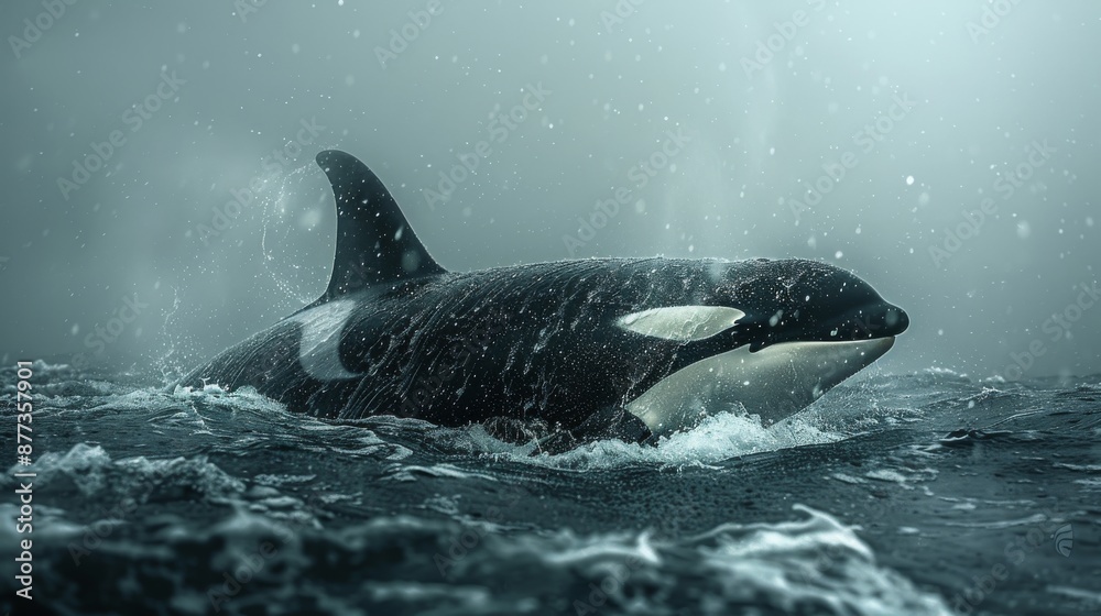 Obraz premium an orca hunting, samsung photoraphy, high resolution, photo realistic 