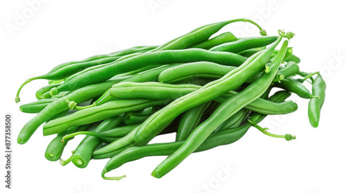 Green beans isolated on transparent background