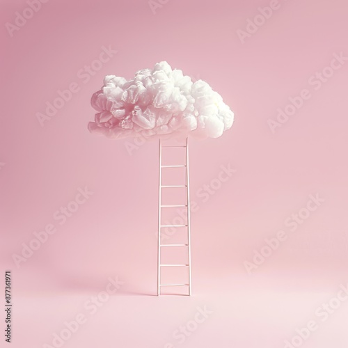 Concept of growth, development, and future. Minimal pink composition. photo