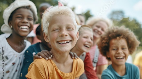 Diverse Group of Smiling Volunteers Enjoying Summer Activities Together in a Collage