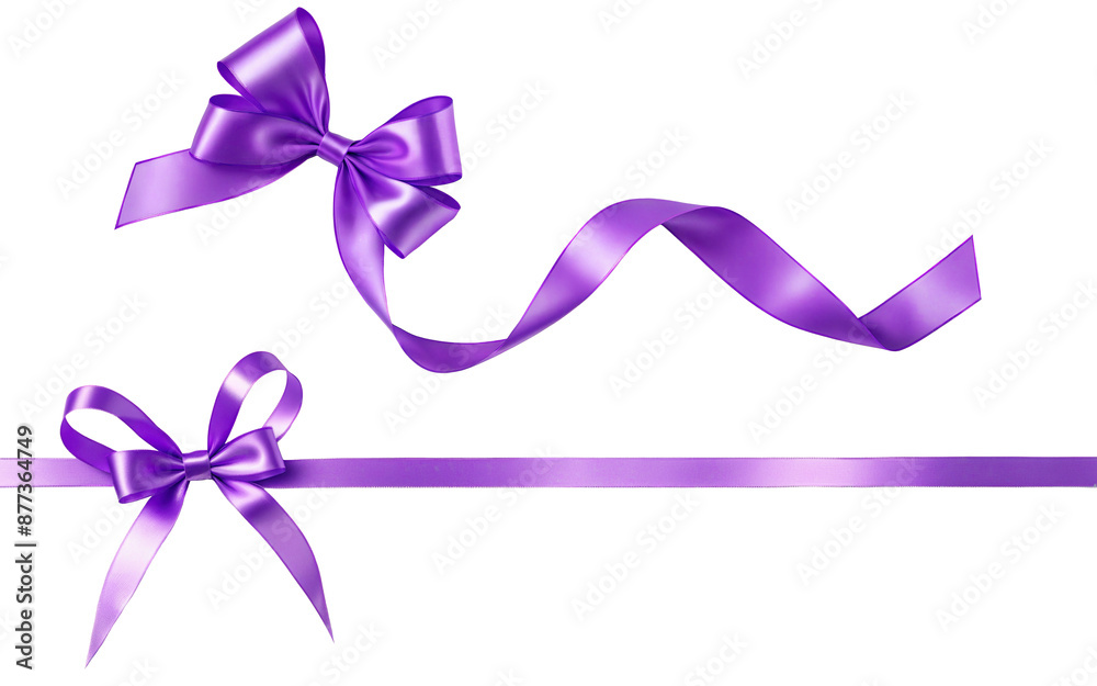 violet ribbon bows on a transparent background violet ribbon bows on a transparent background