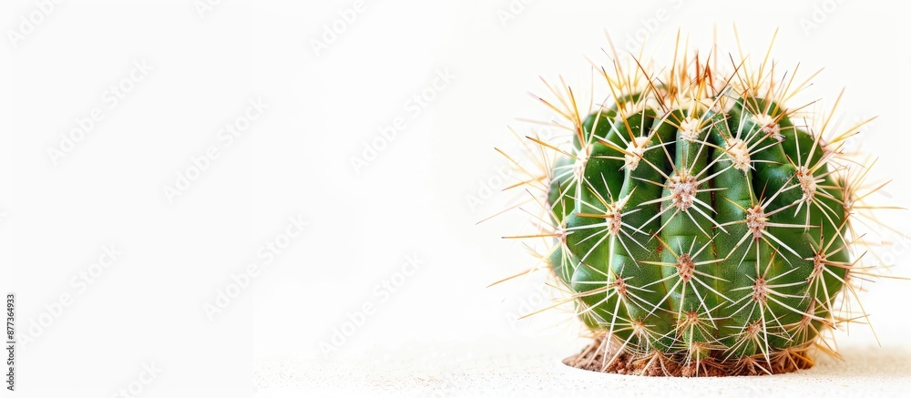 Front view of a cactus set against a white background with available copy space image Front view of a cactus set against a white background with available copy space image