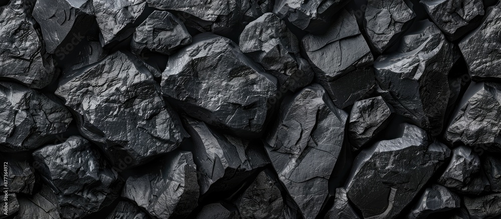 Stone background with black texture resembling mountain rocks creating an abstract copy space image for designers resembling asphalt or coal with dark hues Stone background with black texture resembling mountain rocks creating an abstract copy space image for designers resembling asphalt or coal with dark hues