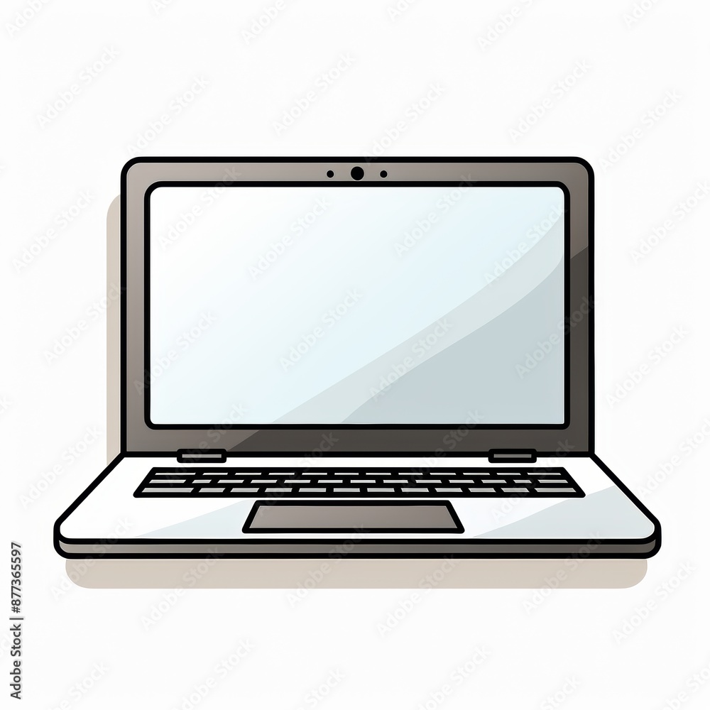 Laptop computer with blank screen isolated on white background. Vector illustration. Laptop computer with blank screen isolated on white background. Vector illustration.