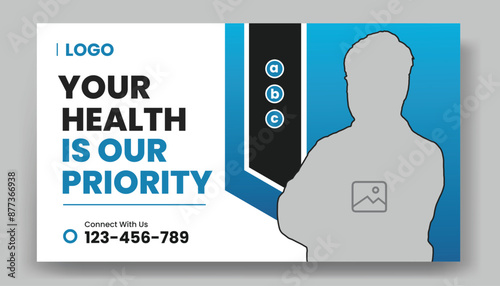 Medical healthcare Youtube thumbnail cover and dental clinic social media web banner design or workshop video thumbnail template