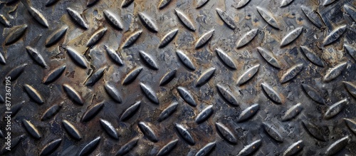 A detailed close up image of a metal texture with an abstract pattern allowing for ample copy space in the shot