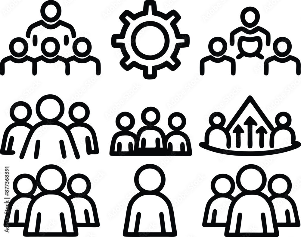 set of teamwork icon illustration. teamwork, team, meeting, business, work, collaboration, group, success, together set of teamwork icon illustration. teamwork, team, meeting, business, work, collaboration, group, success, together