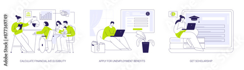 Citizen benefits abstract concept vector illustrations.