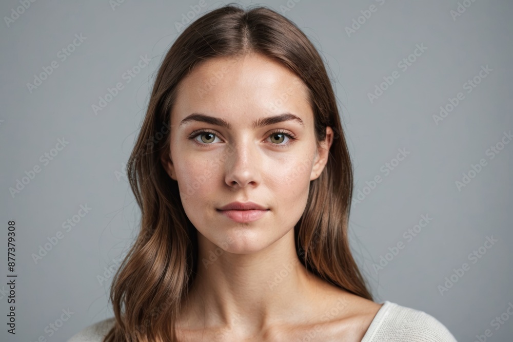Portrait of Beautiful Young Woman with Clean Fresh Skin look away. Portrait of Beautiful Young Woman with Clean Fresh Skin look away.