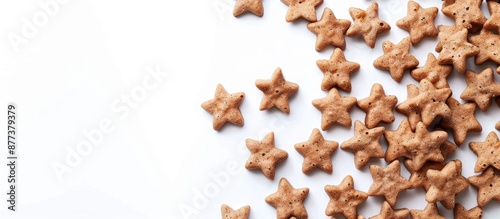 Star shaped cinnamon cereal arranged for a copy space image © Ilgun