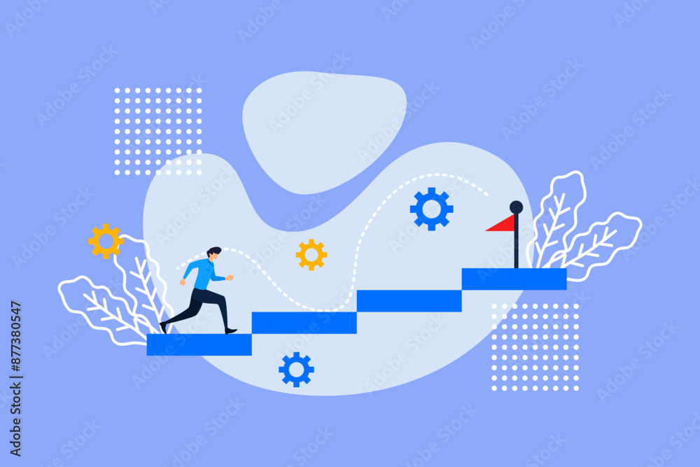 vector flat design illustration of progress and achievement vector flat design illustration of progress and achievement