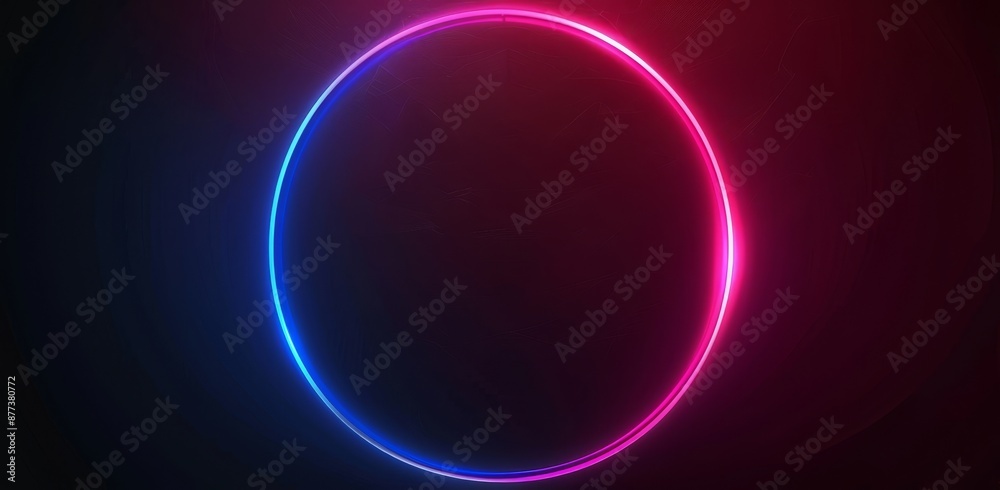 A dark futuristic sci-fi big hallway with neon lights. Dark neon backdrop, empty stage, abstract dark background. Neon circle, reflection. A dark futuristic sci-fi big hallway with neon lights. Dark neon backdrop, empty stage, abstract dark background. Neon circle, reflection.