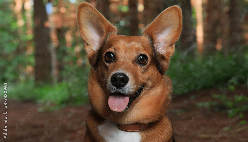 Naklejka premium Dog listening with big ear