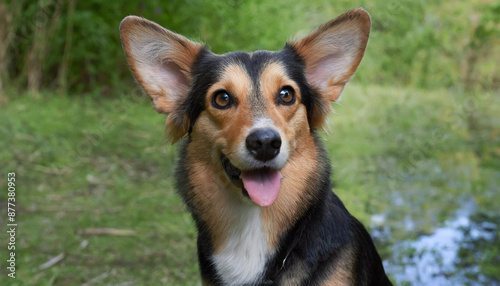 Dog listening with big ear