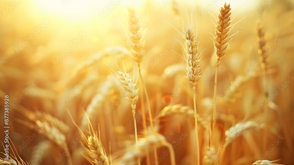 Wheat field, golden wheat medow, summer nature landscape Wheat field, golden wheat medow, summer nature landscape