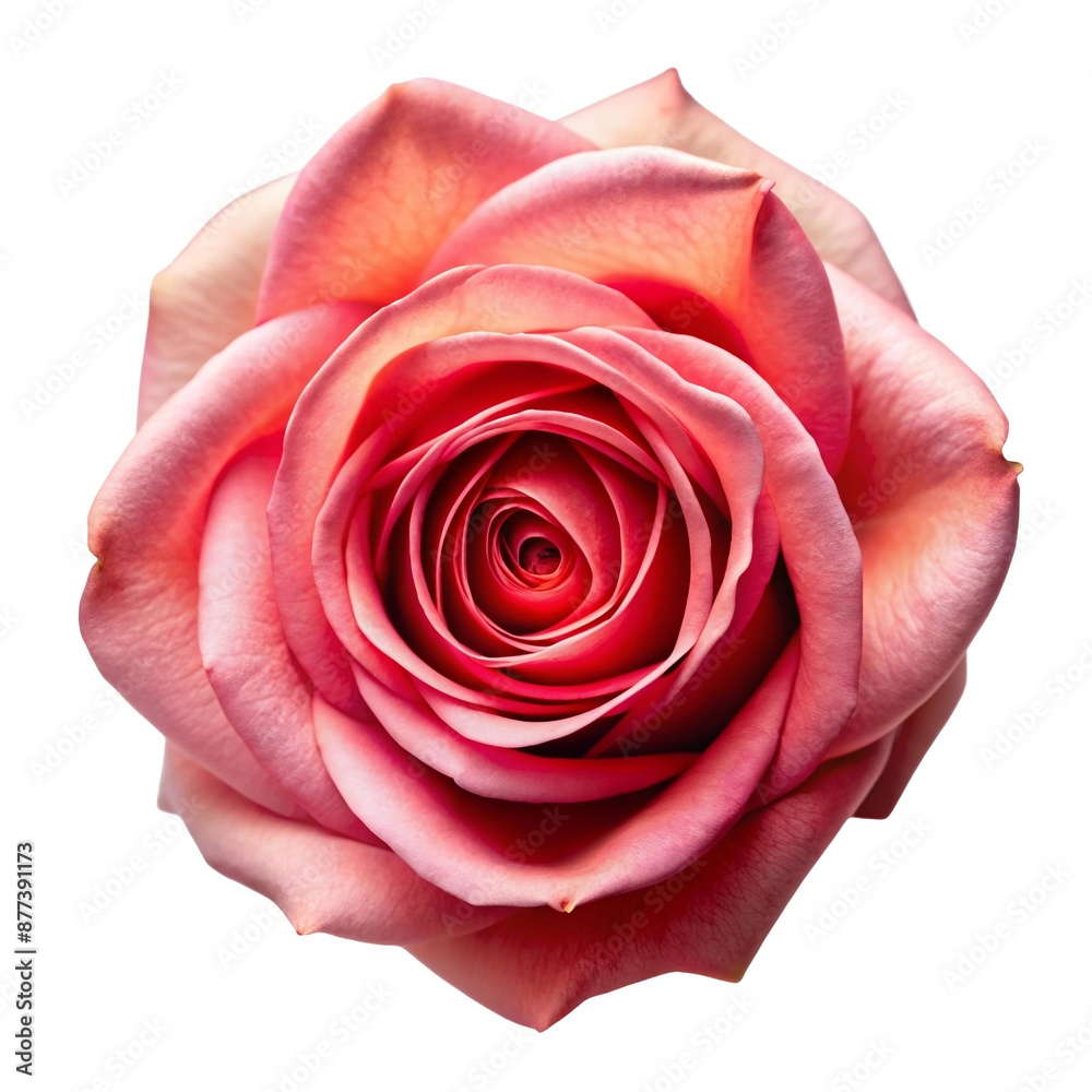red rose isolated on white background, top view red rose isolated on white background, top view