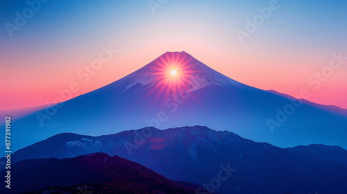 Sunset over the mountain sunset amazing view peaceful moment