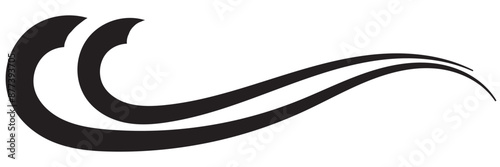 Swooshes text tails for baseball design. Sports swash underline shapes set in retro style. Swish typography font elements for athletics, baseball, football decoration. Black swirl vector line